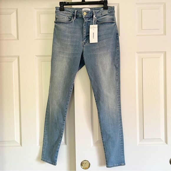 Frame Le One Skinny High Waist Cotton Jeans in Caspio Frame Size 2 MSRP $218 - Picture 3 of 12